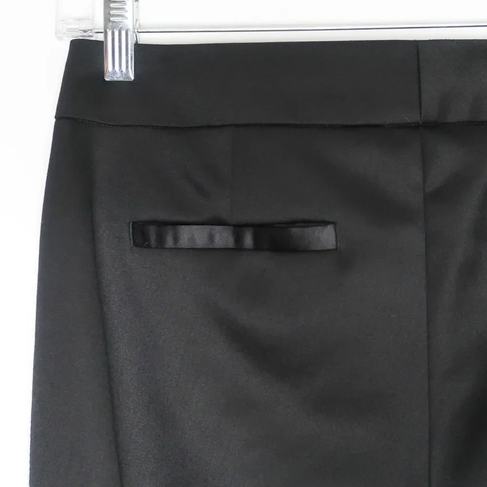 J.Crew‎ Womens Favorite Fit Pants Size 4 Black Virgin Wool Striped Career 71914